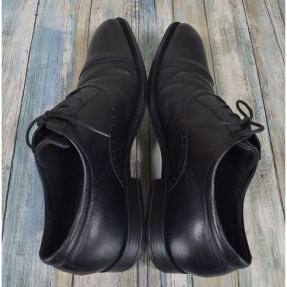 ECCO Melbourne Cap Toe Oxfords Men\'s Size 44 US 10 / 10.5 Black Leather Shoes main image 12